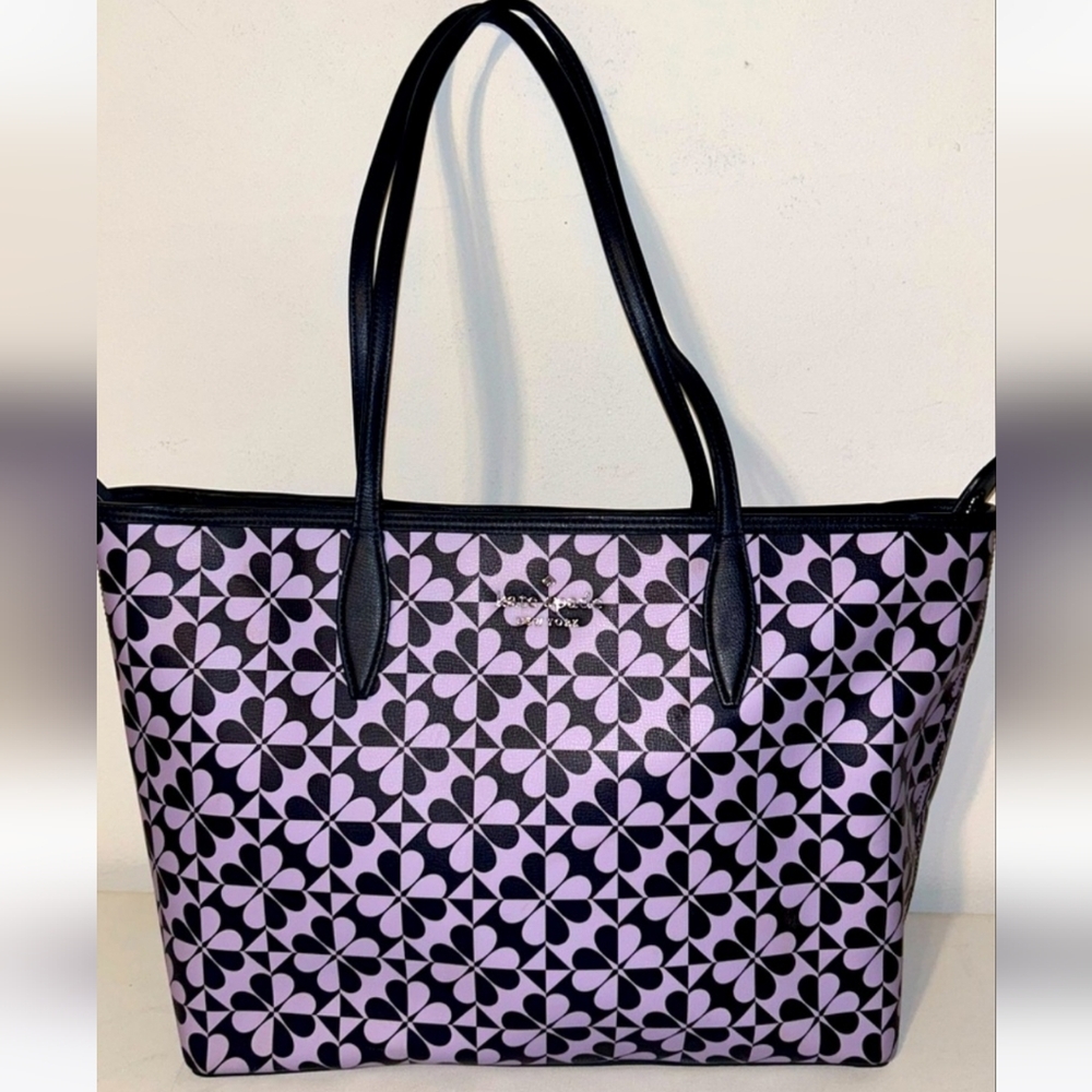 Kate Spade Geo Hollie Clover Large Tote in Lavender and Navy